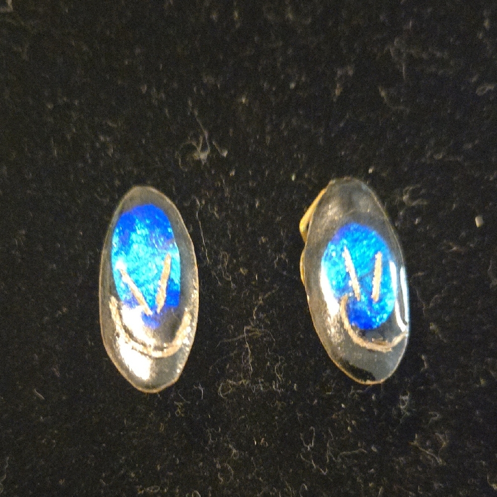 Copper Enamel Clip-on Earrings